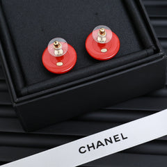 Red Acrylic Half-circle Earrings