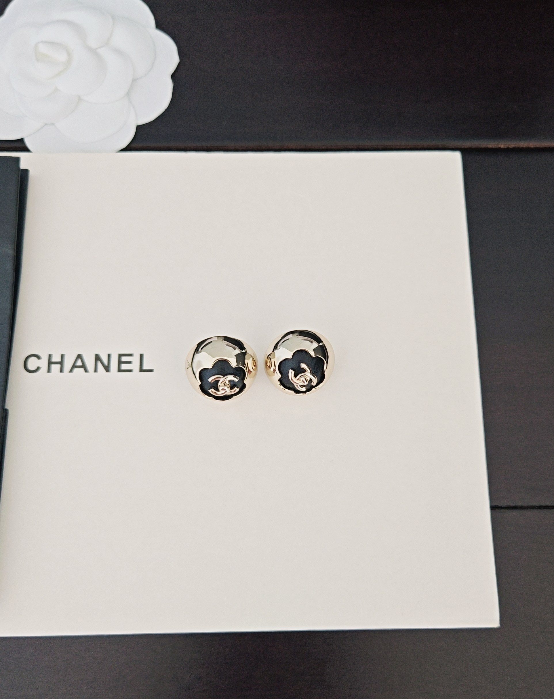 Round Black Leather Earrings