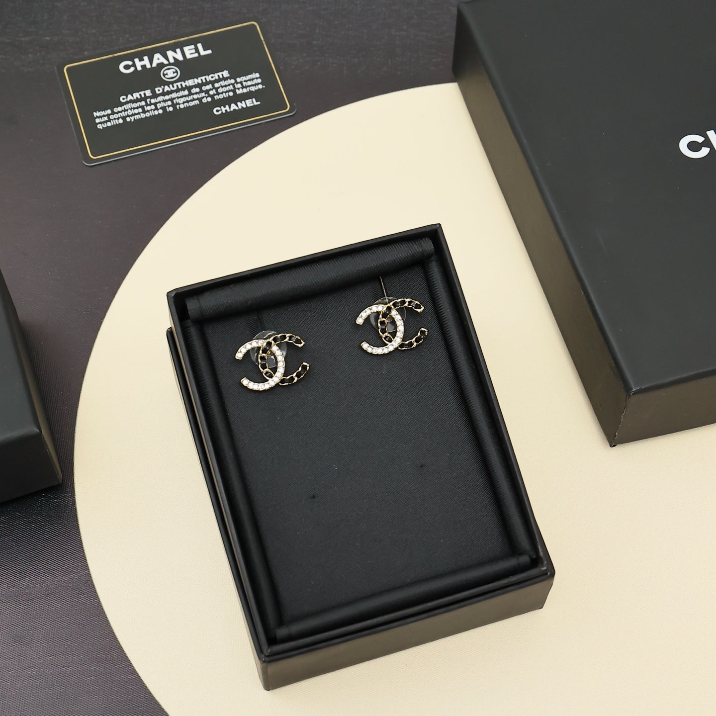Classic Leather Rhinestone  Earrings