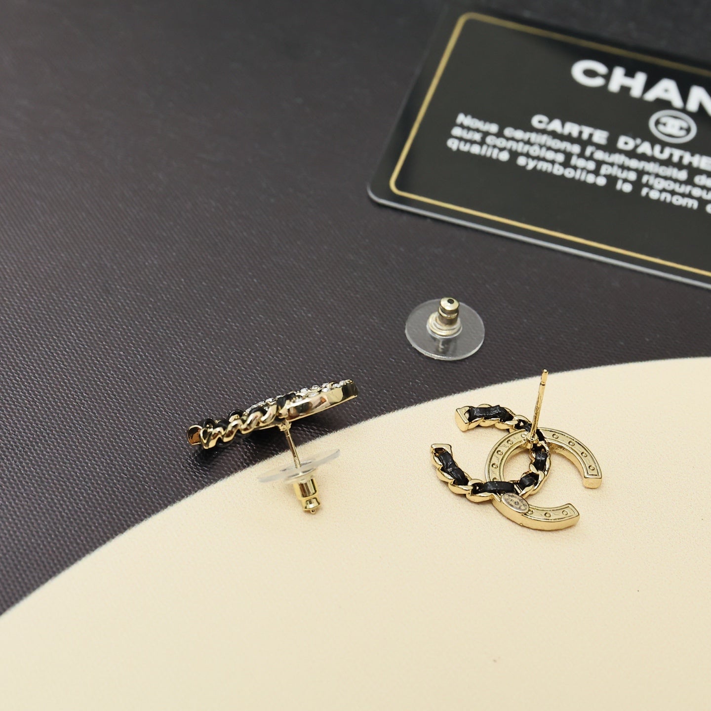 Classic Leather Rhinestone  Earrings