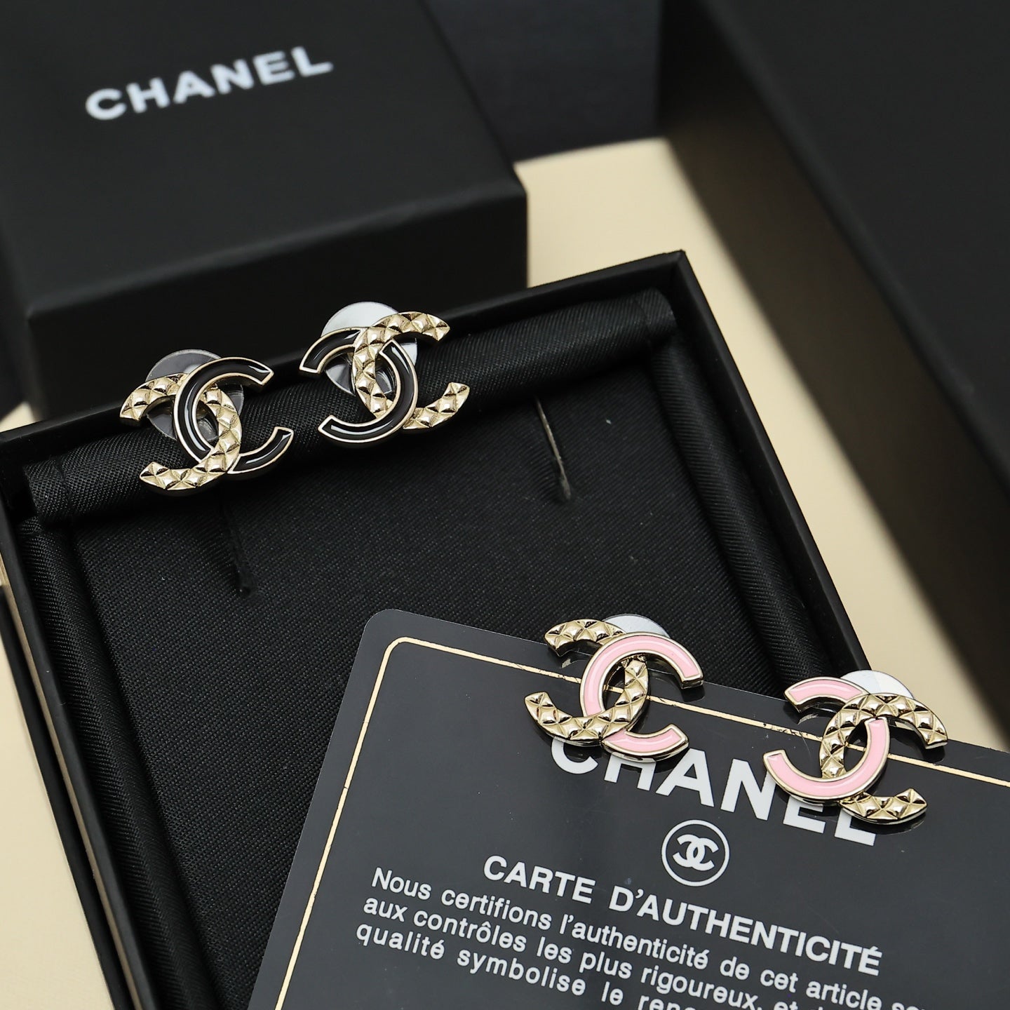 Diamond Enamel Earrings