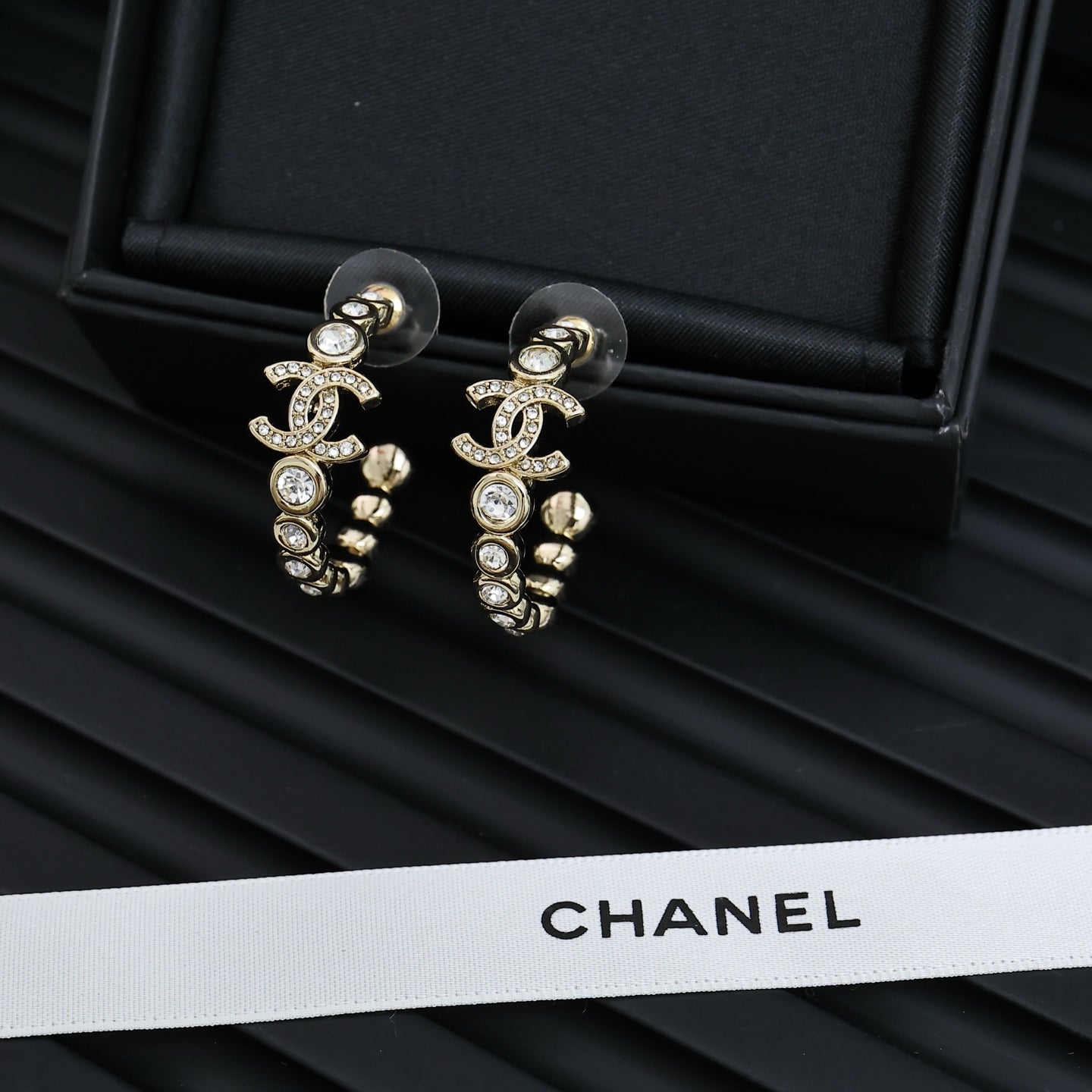 Diamond Half Hoop Earrings