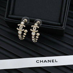 Diamond Half Hoop Earrings