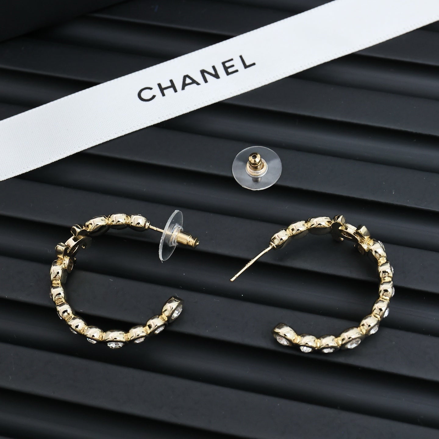 Diamond Half Hoop Earrings