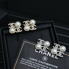 Square Letter Pearl Earrings