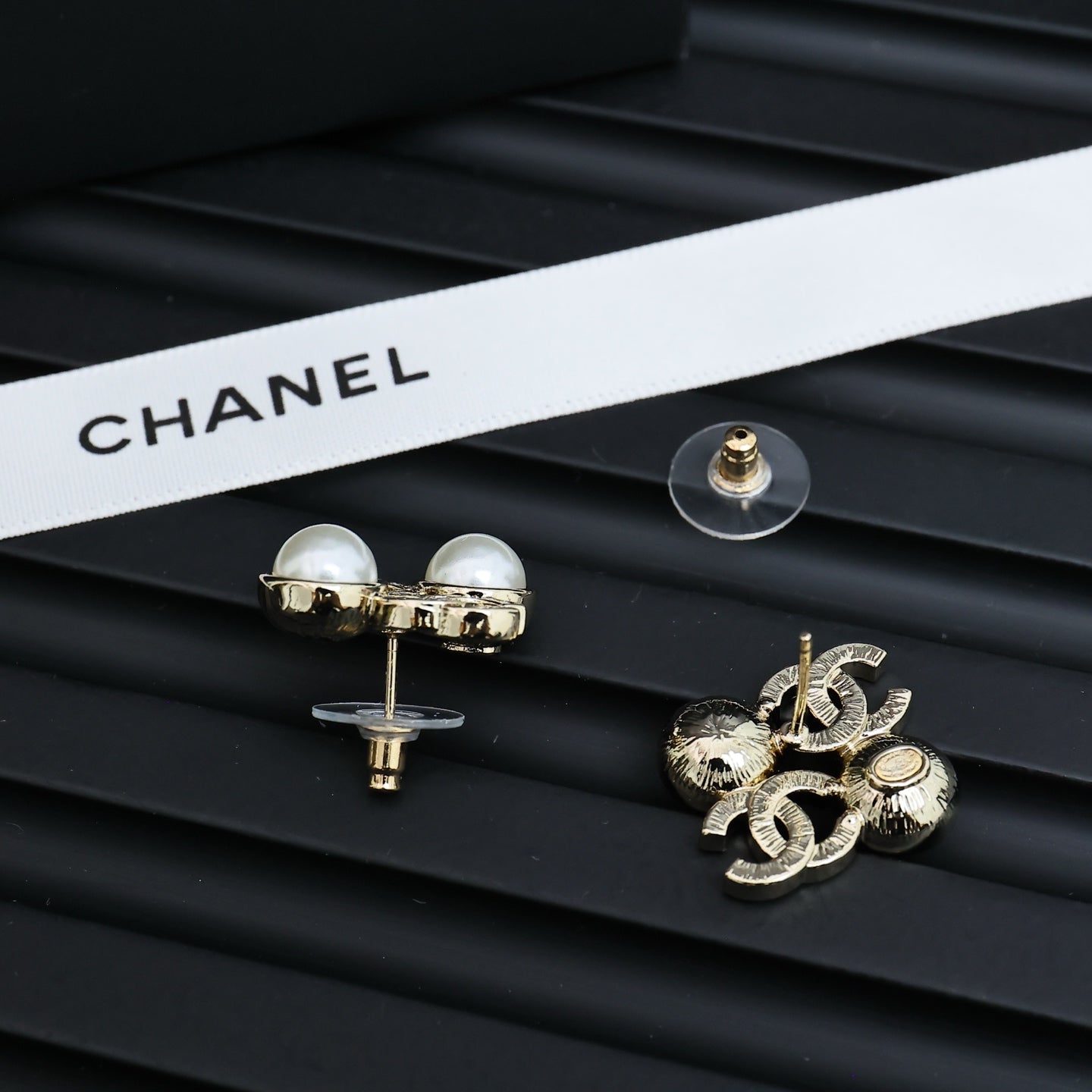 Square Letter Pearl Earrings