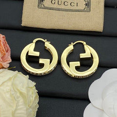 Openwork Monogram Diamond Earrings