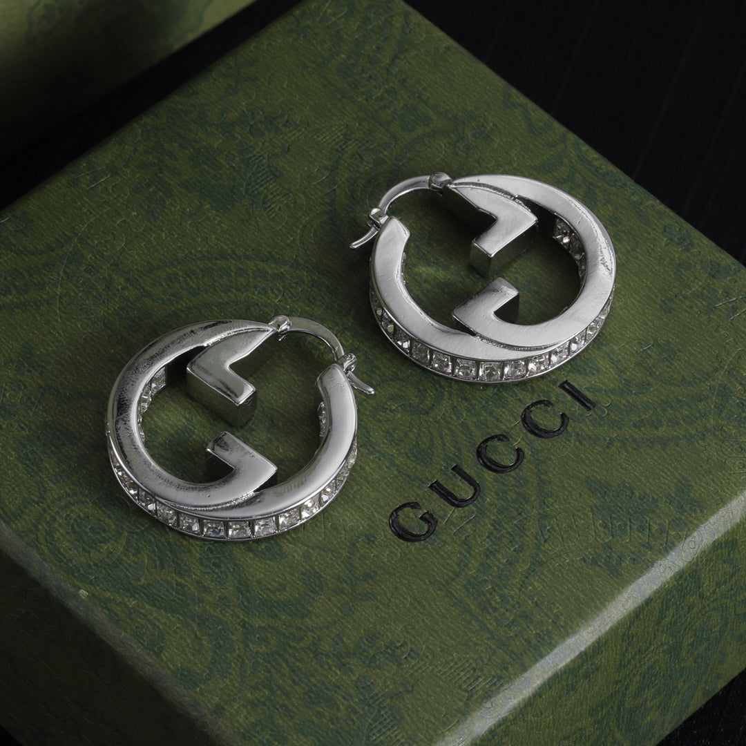 Openwork Monogram Diamond Earrings