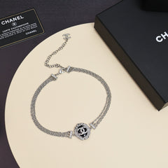 Oval Feather Layered Necklace