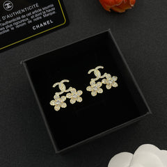 Sparkling Flower Diamond Earrings