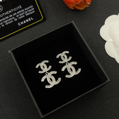 Diamond Letter Stitching Earrings