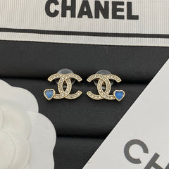 Blue Heart Diamond Earrings