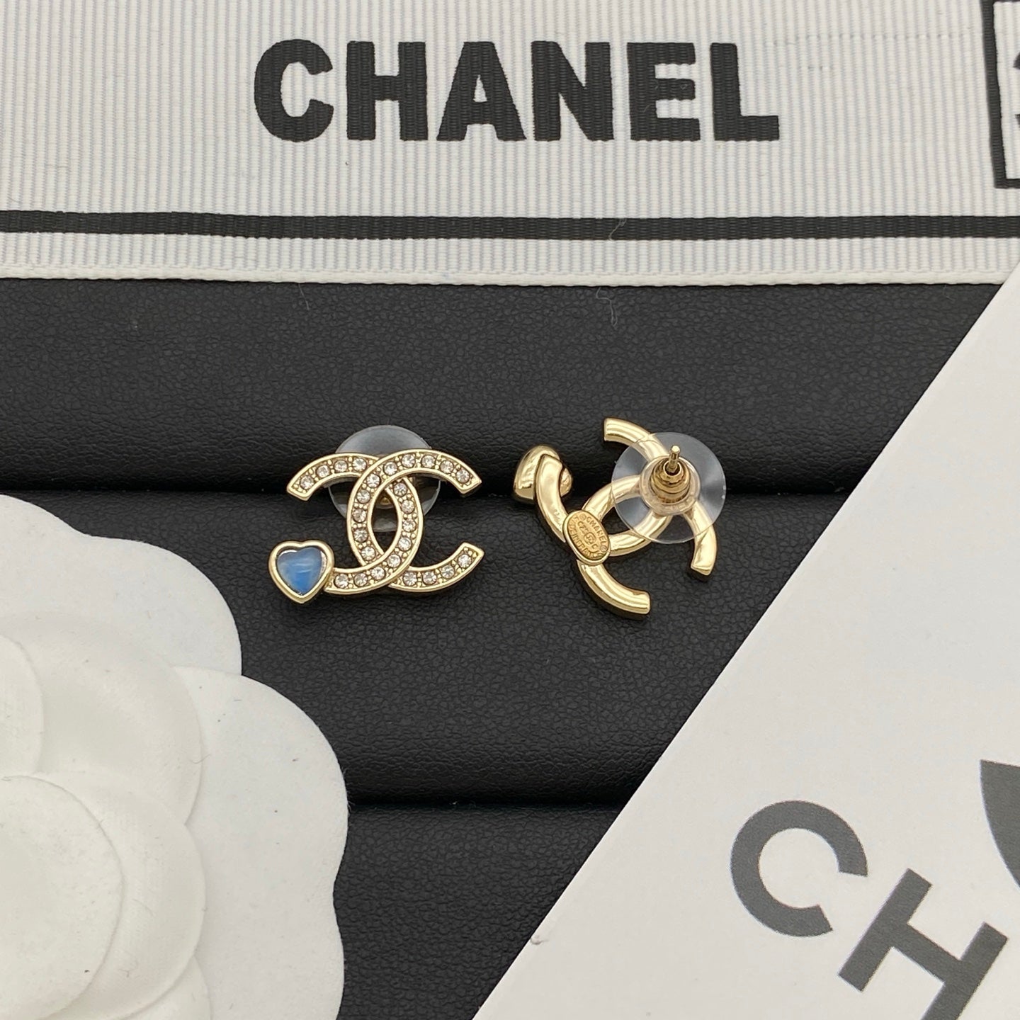 Blue Heart Diamond Earrings