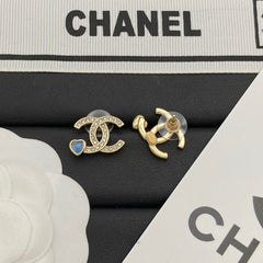 Blue Heart Diamond Earrings