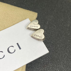 Vintage Heart Silver Earrings