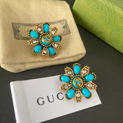 Vintage Resin Flower Earrings
