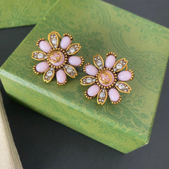 Vintage Resin Flower Earrings