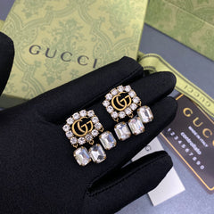 Flower Diamond Pendant Earrings