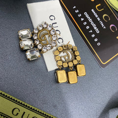 Flower Diamond Pendant Earrings