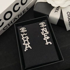Snowflake Diamond Letter Earrings