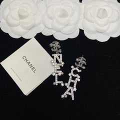 Snowflake Diamond Letter Earrings