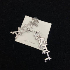 Snowflake Diamond Letter Earrings