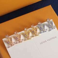Colored Diamond Letter Earrings