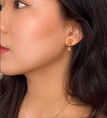 Versatile Monogram Stitching Earrings