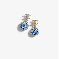 Blue And White Porcelain Glass Earrings