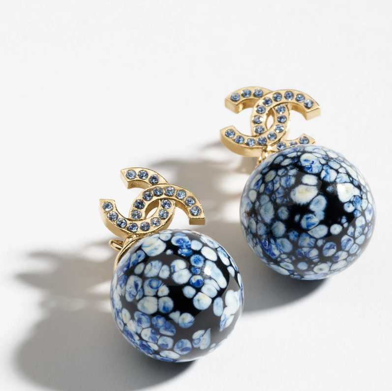Blue And White Porcelain Glass Earrings