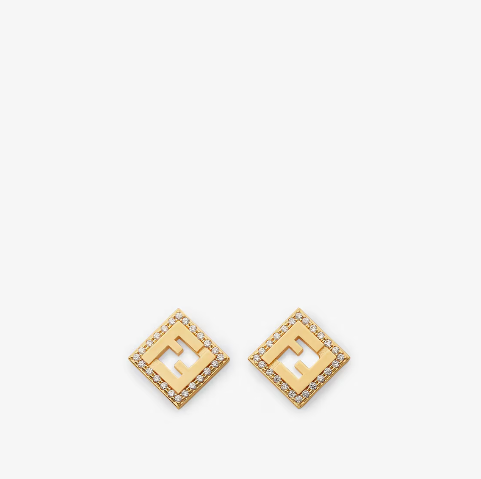 Full Diamond Square Letter Earrings