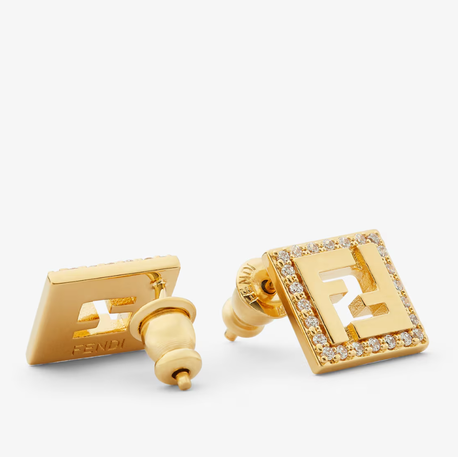 Full Diamond Square Letter Earrings