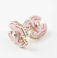Resin Pink Letter Earrings