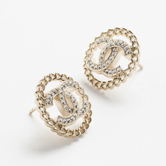 Hollow Diamond Round Earrings