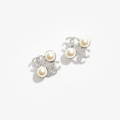 Square Letter Pearl Earrings