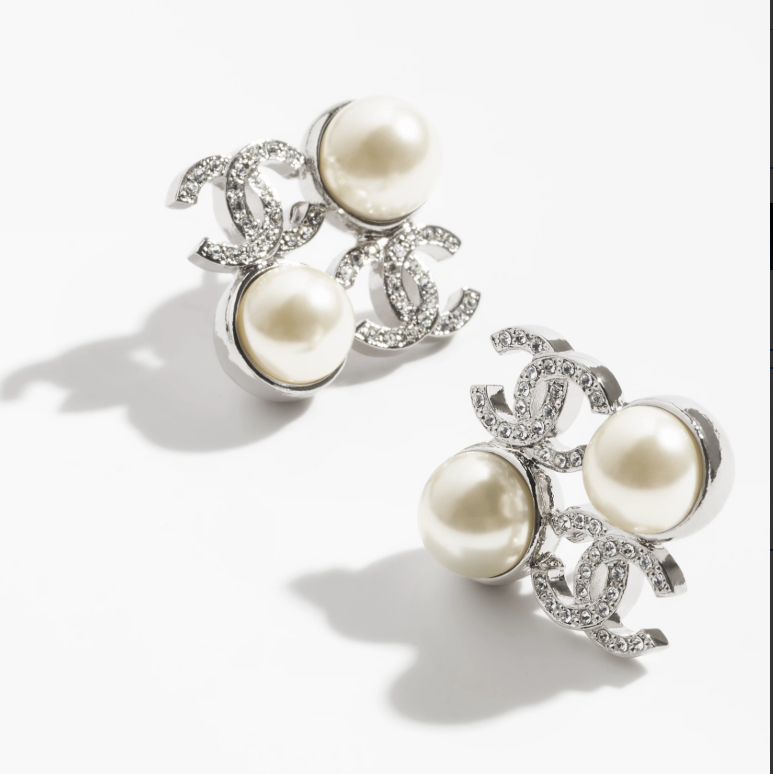 Square Letter Pearl Earrings