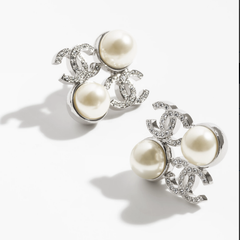 Square Letter Pearl Earrings
