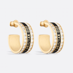 Enamel Diamond Hoop Earrings