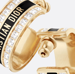 Enamel Diamond Hoop Earrings