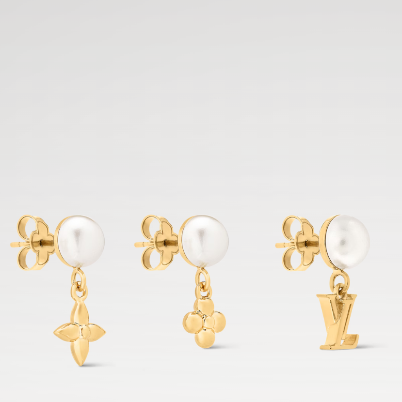 Pearl Flower Earrings Three-piece Set