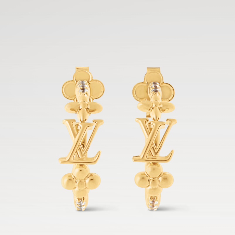 Floral Diamond Hoop Earrings