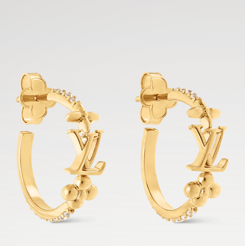 Floral Diamond Hoop Earrings