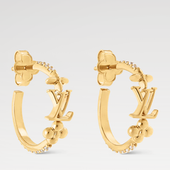 Floral Diamond Hoop Earrings