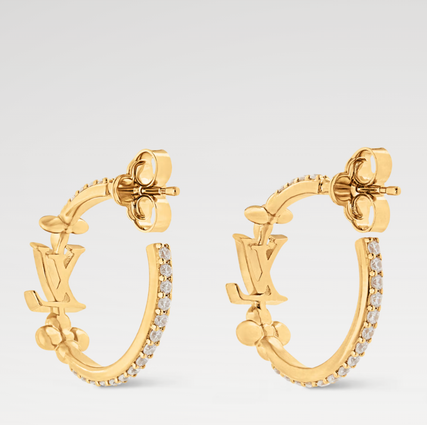 Floral Diamond Hoop Earrings