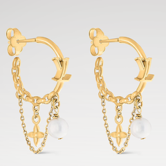 Chain Floral Hoop Earrings
