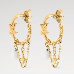 Chain Floral Hoop Earrings