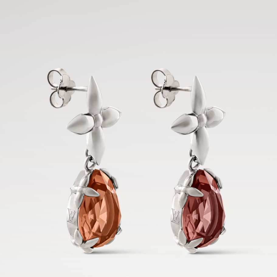Monogram Floral Gemstone Earrings