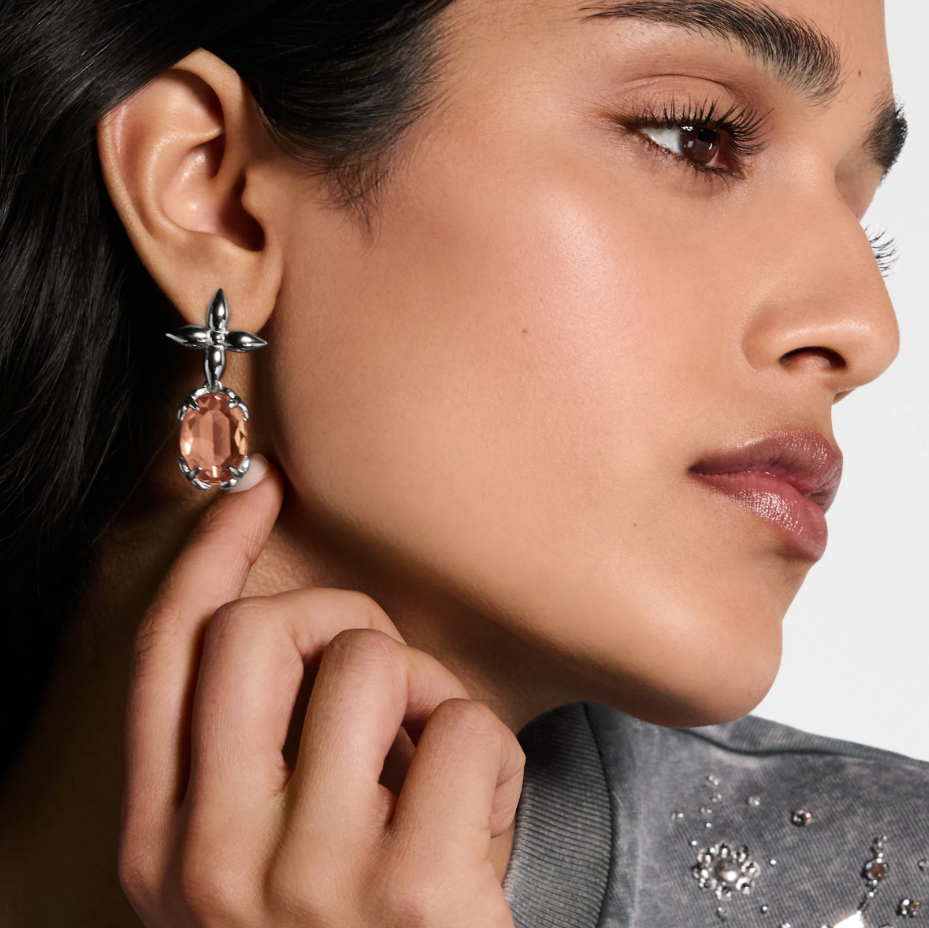 Monogram Floral Gemstone Earrings