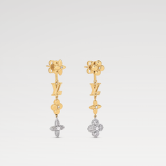 Diamond Floral Chain Earrings
