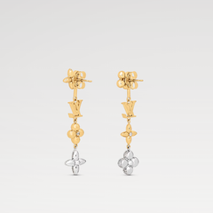 Diamond Floral Chain Earrings